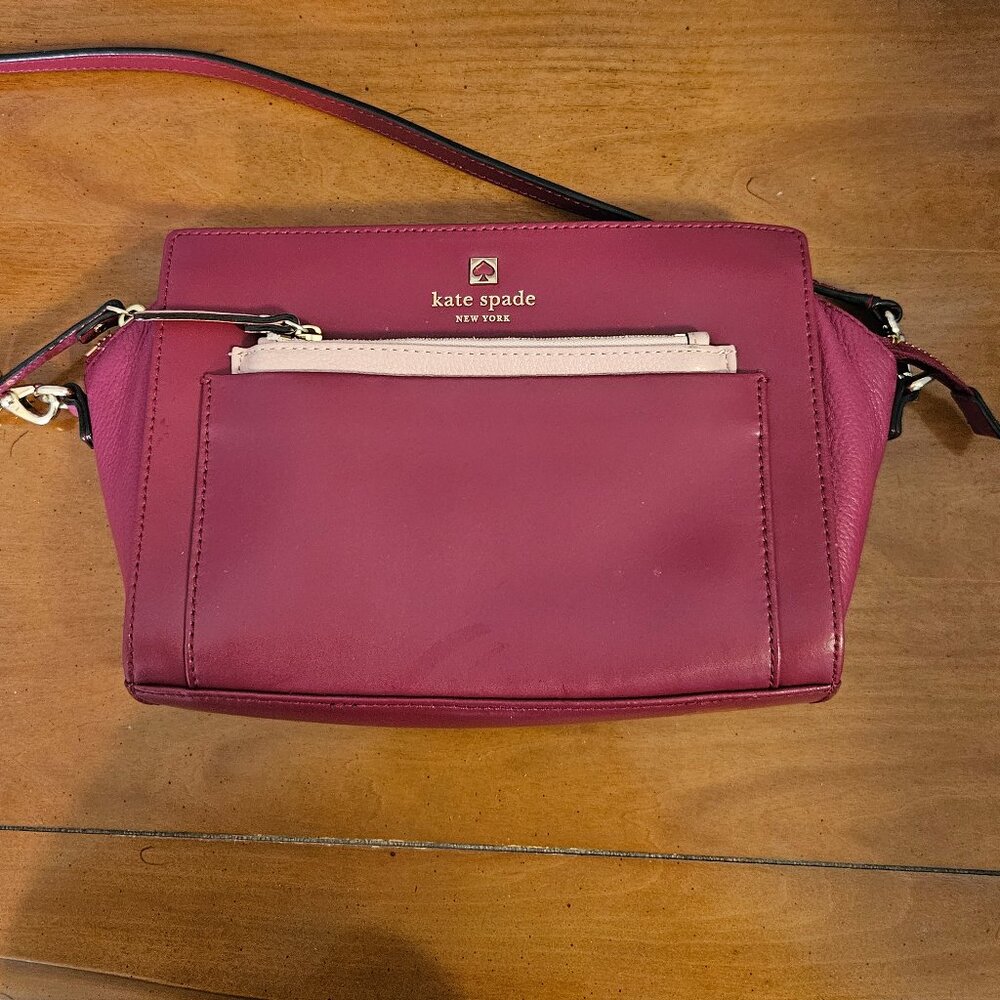 Kate Spade Adelia Leather Crossbody Bag - Plum